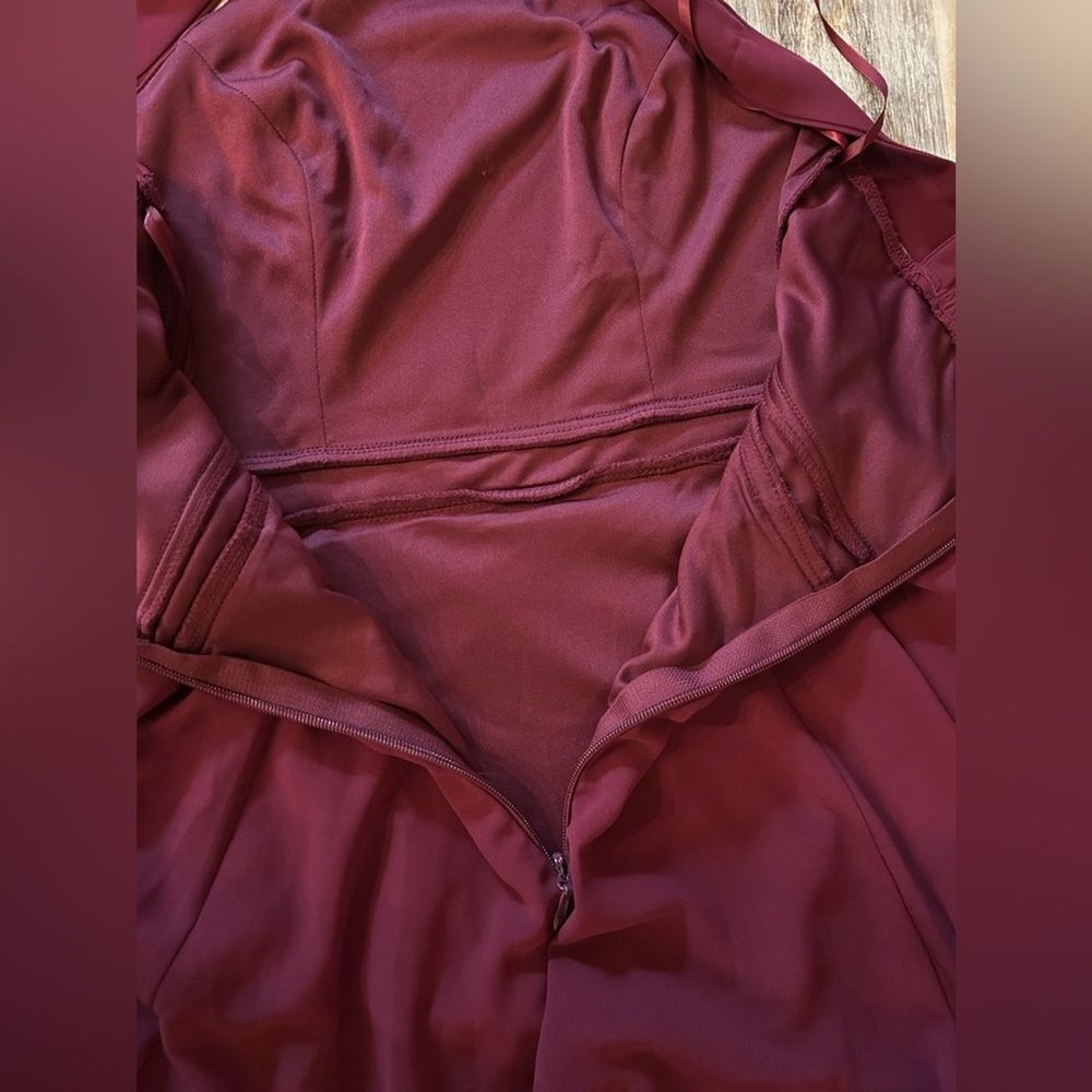 Lulu's Burgundy Dress with Halter Neck and Swing Skirt, Size Small, NWT - Picture 10 of 15